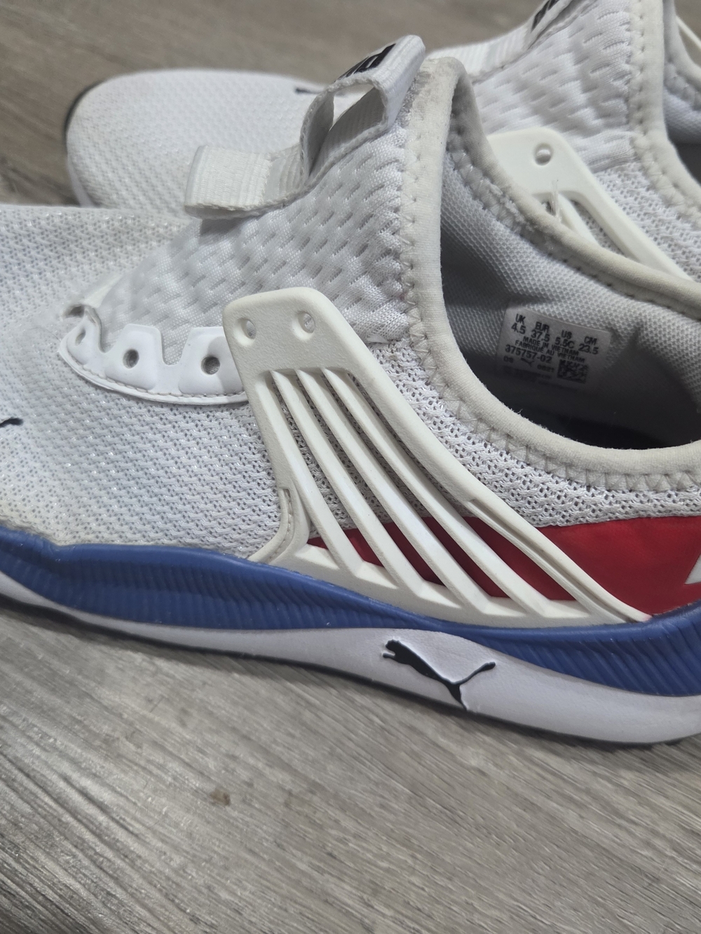 Puma White Red Blue Kids Slip-On Athletic Sneakers